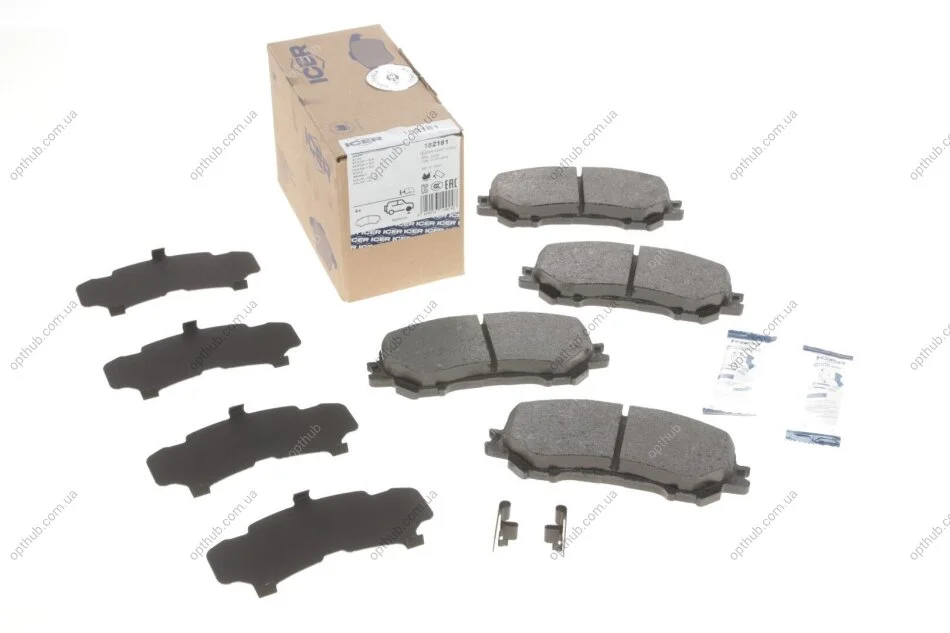 Колодки гальмівні (передні) Nissan Rogue 07-13/Qashqai II 13-/X-Trail 19-/Renault Kadjar 15- UA63 ICER 182181 (фото 1)