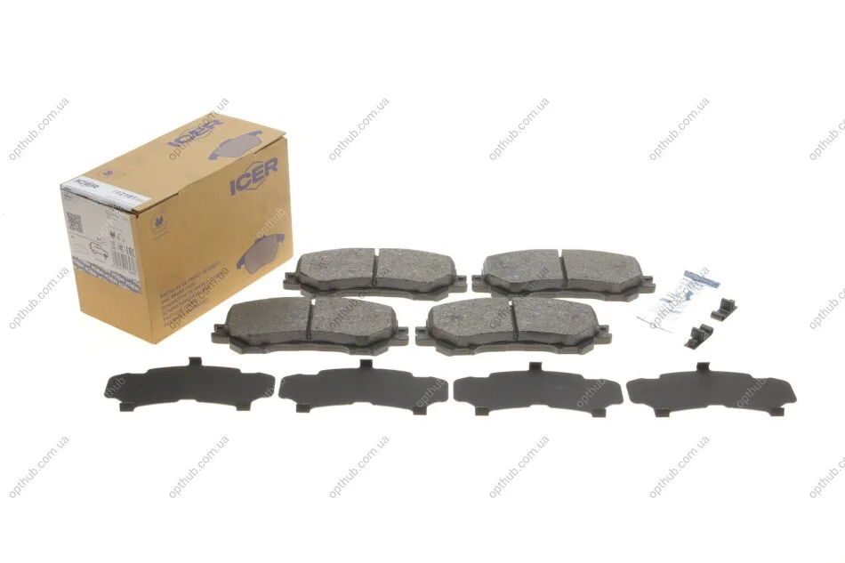 Колодки гальмівні (передні) Nissan Qashqai II/X-Trail/ Renault Koleos II 13- (opt-om) ICER 182181-200 (фото 1)