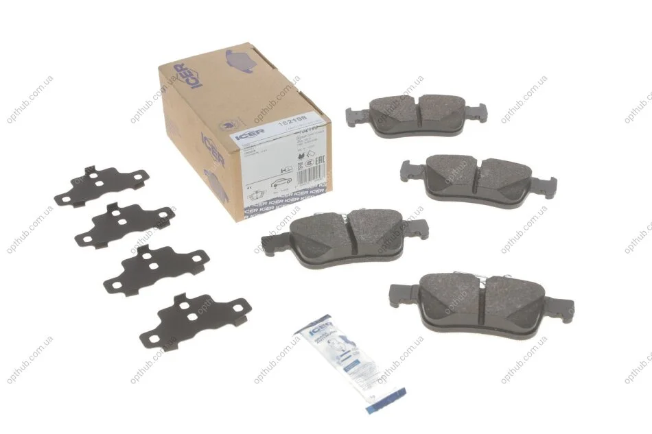 Колодки гальмівні (задні) Ford Mondeo/Galaxy/S-Max 14-/Kuga 12-/Ford (США) Edge 06- UA63 ICER 182198 (фото 1)
