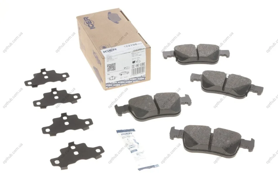 Колодки гальмивни (задни) Ford Focus 18-/Galaxy/Mondeo/S-Max 14-/Kuga 12-/Ford USA Edge/Fusion UA63 ICER 182198-203 (фото 1)