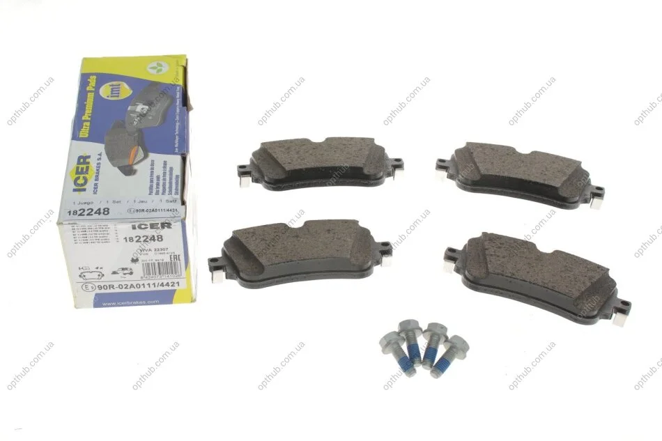 Колодки гальмівні (задні) Audi A6/A7/Q8 18-/A8/Q7 15-/VW Touareg 18- (opt-om) ICER 182248 (фото 1)