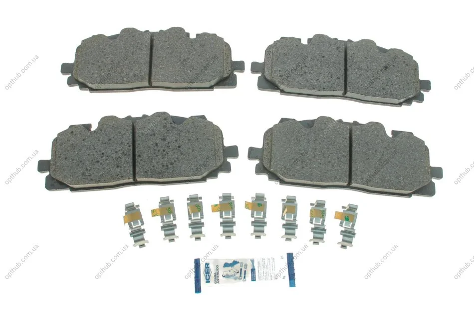 Колодки гальмівні (передні) Audi A4/A5/Q5/Q7 15-/ A5 Sportback 07-17/ A6/A7/A8/Q3/Q8/VW Touareg 17 UA63 ICER 182254 (фото 1)