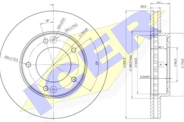 Диск тормозной ICER 78BD1712-2 (фото 1)