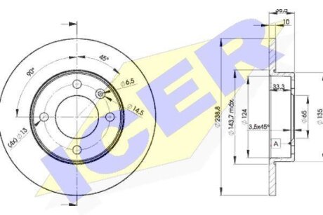 Диск гальмівний ICER 78BD3325-2