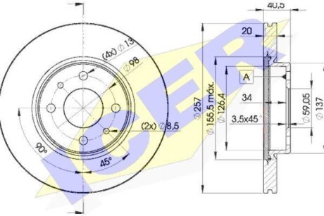 Диск гальмівний ICER 78BD5056-2