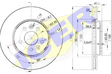 Диск тормозной ICER 78BD6767-2