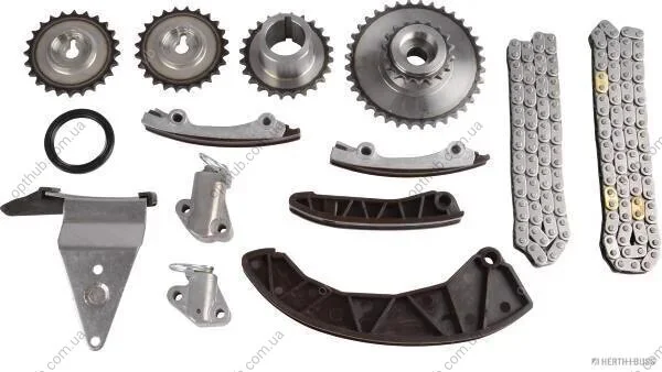 Комплект привідного ланцюга HYUNDAI ACCENT III (MC), ACCENT III СЕДАН (MC), ACCENT I25 IV СЕДАН (RB), JAKOPARTS J1190502 (фото 1)