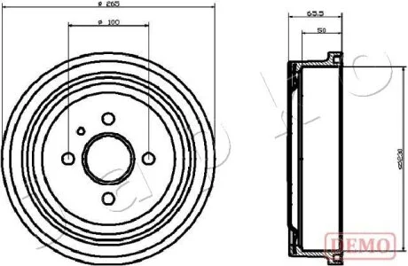 Барабан тормозной (кратно 2) Opel Astra G, H (98-), Vectra B (95-) JAPKO 560404C