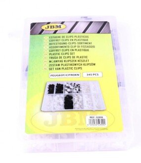 Набір кліпс пластикових (345шт) (Peugeot/Citroen) (opt-om) JBM 52899