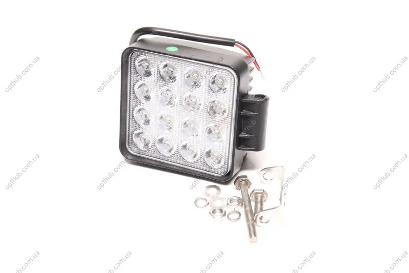 Фара LED квадратна 48W, 16 ламп, 110*164мм, 3300Lm вузький промінь 12/24V 6000K (LITLEDA,) JUBANA 453701051 (фото 1)