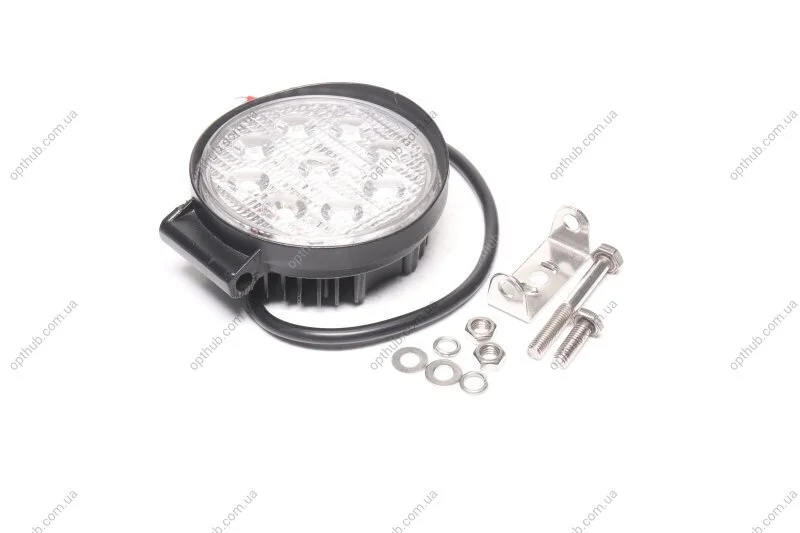 Фара LED кругла 27W, 9 ламп, 110*128мм, 1800Lm широкий промінь 12/24V 6000K (LITLEDA,) JUBANA 453701075 (фото 1)