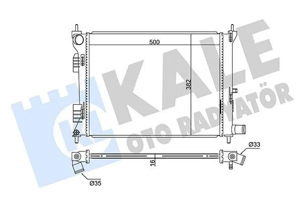 Радіатор охолодження Hyundai Accent Iv, Veloster - Kia Rio Iii Radiator KALE OTO RADYATOR Kale 342285 (фото 1)
