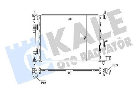 Радіатор охолодження Hyundai Accent Iv, Veloster - Kia Rio Iii Radiator KALE OTO RADYATOR Kale 342285