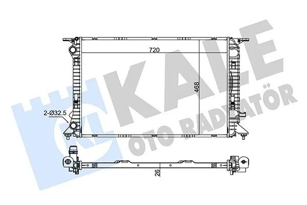 Радіатор охолодження Audi A4, A5, A6, Q3, Q5 KALE OTO RADYATOR Kale 342340 (фото 1)