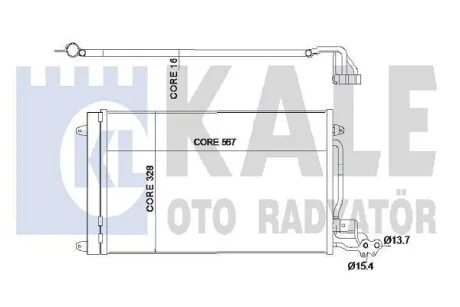 Радіатор кондиціонера Audi A1, Seat Ibiza IV / Toledo IV, Skoda Fabia II KALE OTO RADYATOR Kale 342395