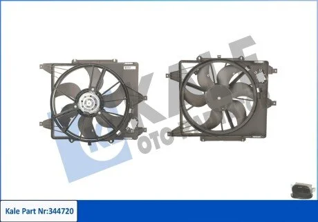 Вентилятор охлаждения радиатора с кожухом Renault Clio I, Clio Ii, Symbol I Fan & Motor & Shroud KALE OTO RADYATOR Kale 344720
