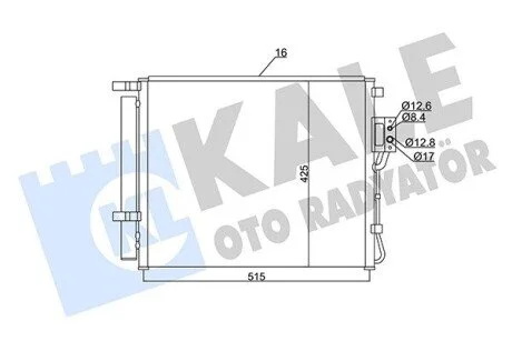 Радіатор кондиціонера Hyundai Santa Fe II KALE OTO RADYATOR Kale 345435