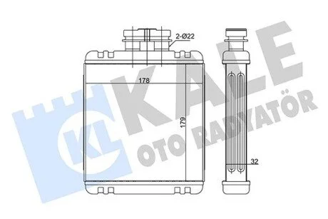 Радиатор обогревателя Audi A1, Skoda Fabia, Seat Cordoba, Ibiiza KALE OTO RADYATOR Kale 346260