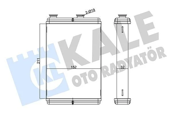 Радіатор обігрівача Fiat Doblo KALE OTO RADYATOR Kale 346365 (фото 1)