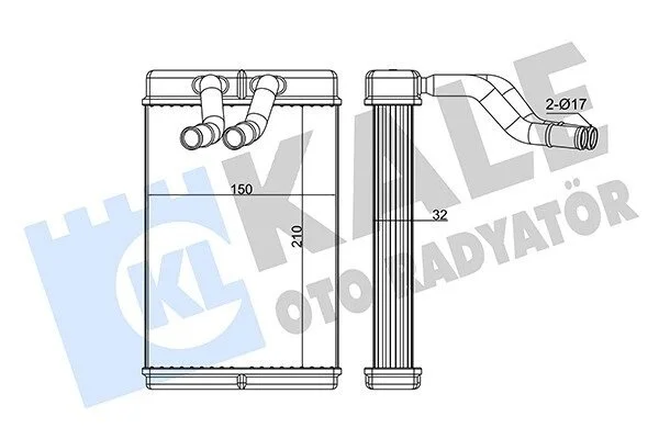 Радіатор обігрівача Hyundai H-1, H-1, Starex Heater KALE OTO RADYATOR Kale 346550 (фото 1)