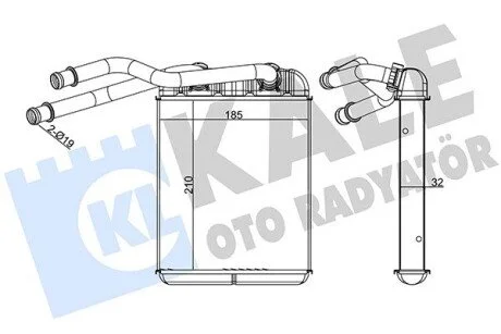 Радіатор обігрівача Audi Q7, Volkswagen Amarok, Touareg, Porsche Cayenne KALE OTO RADYATOR Kale 346740