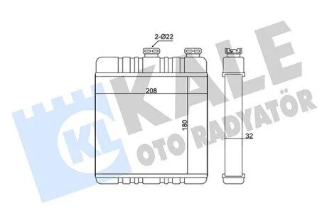 Радиатор обогревателя Opel Astra G, Zafira A, B KALE OTO RADYATOR Kale 347115