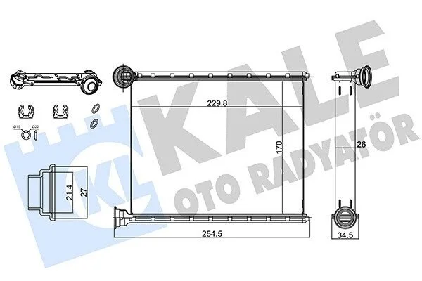Радіатор обігрівача Citroen C3 KALE OTO RADYATOR Kale 347120 (фото 1)
