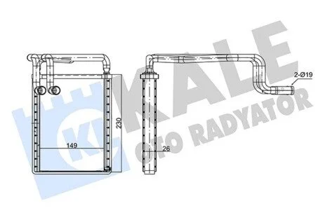 Радіатор обігрівача Hyundai Sonata V KALE OTO RADYATOR Kale 347410