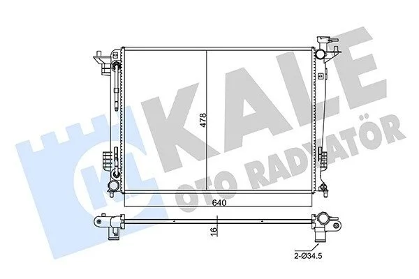 Радіатор охолодження Hyundai Ix35 - Kia Sportage Radiator KALE OTO RADYATOR Kale 347805 (фото 1)
