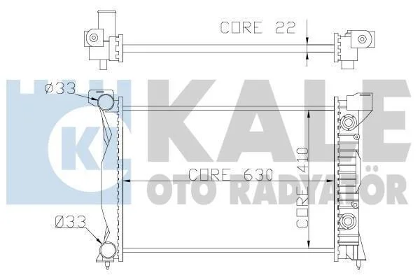 Радіатор охолодження двигуна (паяний) Audi A4 (B6, B7) (01-)/Seat Exeo (09-) KALE OTO RADYATOR Kale 352900 (фото 1)