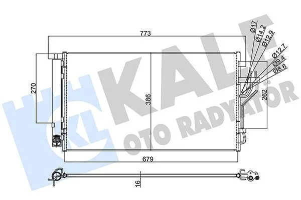 Радіатор кондиціонера Hyundai IX35, Kia Carens IV, Sportage KALE OTO RADYATOR Kale 353105 (фото 1)