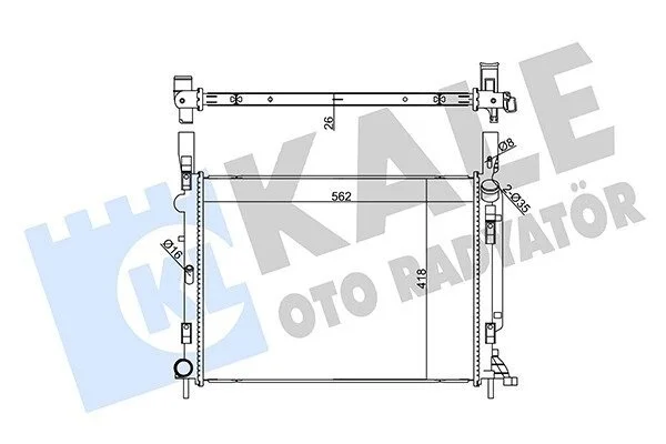 Радіатор охолодження Renault Kangoo, Grand Kangoo KALE OTO RADYATOR Kale 355565 (фото 1)