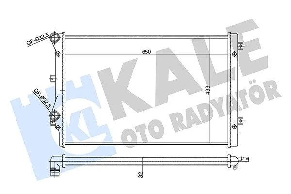 Радиатор охлаждения Superb (08-)/Passat B6 (05-)/Golf V (03-)/Golf VI (08-) 1.4T/1.8T/2.0T МКПП/АКПП KALE OTO RADYATOR Kale 356985 (фото 1)