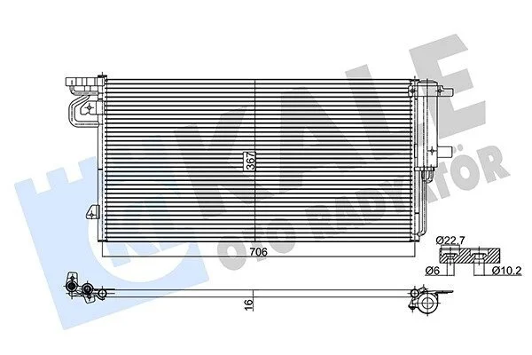 Радіатор кондиціонера Ford C-Max II, Focus III, Grand C-Max, Kuga II KALE OTO RADYATOR Kale 361295 (фото 1)