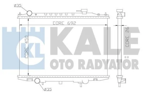 Радіатор охолодження Nissan NP300 (08-), Pick Up (98-) 2.5D KALE OTO RADYATOR Kale 362900