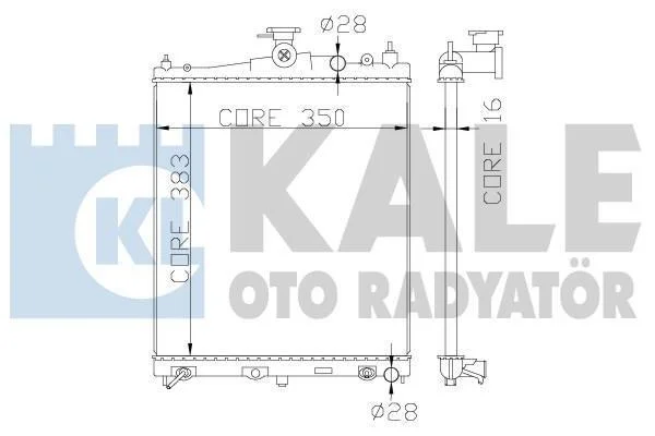 Радіатор охолодження двигуна (паяний) Nissan Micra (03-), Note (04-) АКПП 1.2i, 1.4i, 1.6i KALE OTO RADYATOR Kale 363200 (фото 1)