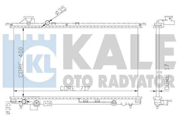 Радиатор охлаждения Hyundai Sonata IV, Xg KALE OTO RADYATOR Kale 369300 (фото 1)