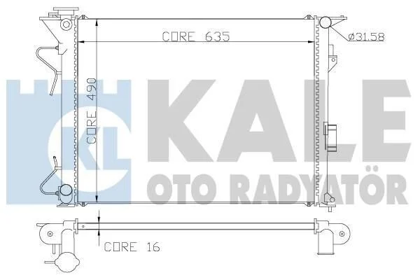 Радіатор охолодження Hyundai Grandeur, Sonata V, Kia Magentis KALE OTO RADYATOR Kale 369800 (фото 1)
