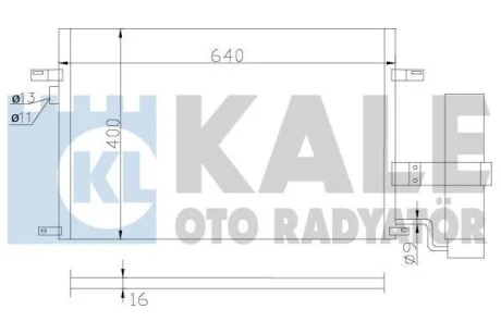 Радіатор кондиціонера Chevrolet Lacetti, Nubira - Daewoo Lacetti, Nubira Condenser KALE OTO RADYATOR Kale 377100