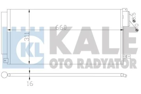 Радіатор кондиціонера Fiat Bravo II, Punto/Opel Corsa D KALE OTO RADYATOR Kale 389100
