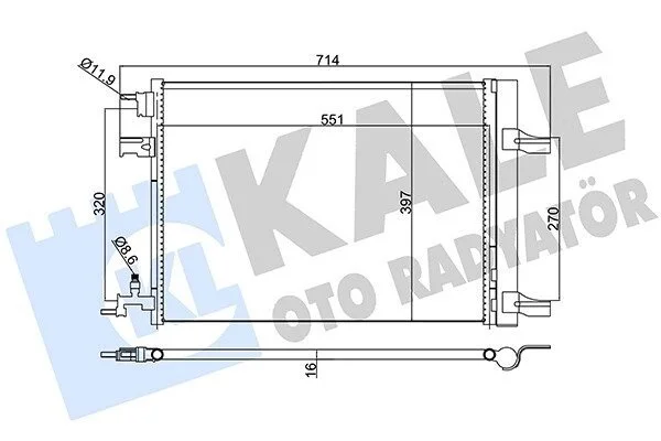 Радіатор кондиціонера Chevrolet Cruze, Orlando, Opel Astra J, Astra J Gtc KALE OTO RADYATOR Kale 391100 (фото 1)