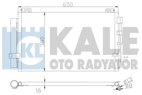 Радіатор кондиціонера Hyundai Matrix (01-) 1.6i, 1.8i KALE OTO RADYATOR Kale 391300