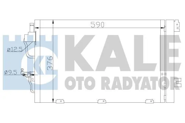 Радіатор кондиціонера (570x377,4x16) Opel Astra H (04-), Zafira B (05-) 1.4i, 1.6i, 1.8i KALE OTO RADYATOR Kale 393400 (фото 1)