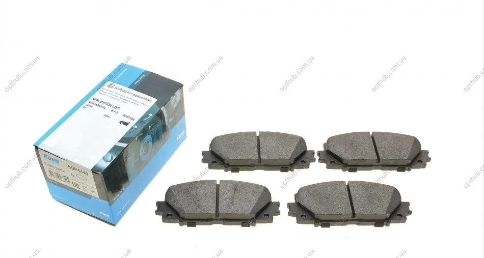 Колодки гальмівні (передні) Toyota Prius 08- (Akebono) PARTS (opt-om) KAVO KBP-9140 (фото 1)