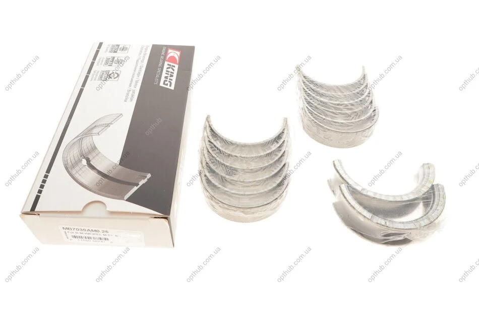 Вкладиші корінні BMW 3 (E36/E46)/5 (E39/E60)/7 (E38) 91-05 M50/M52/M54/M57 (+0.25) KING (opt-om) King MB7039AM0.25 (фото 1)