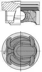 Поршень з кільцями FORD/LAND ROVER/VOLVO 87.5 TPBA/204PT/B4204T7 2,0 16V 10- (вир-во KS) KOLBENSCHMIDT 40315600 (фото 1)