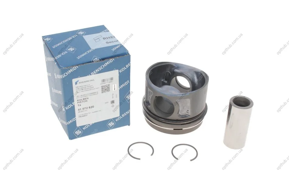 Поршень з кільцями PSA/FORD/FIAT 86.5 2.2HDI/2.2TDCI PGFA/PGFB/QVFA/QWFA (вир-во KS) KOLBENSCHMIDT 41072620 (фото 1)