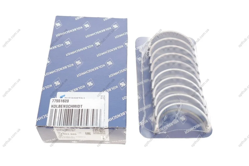 Вкладиші корінні VW Caddy III 1.6 04-15 (+0.50) UA63 KOLBENSCHMIDT 77551620 (фото 1)