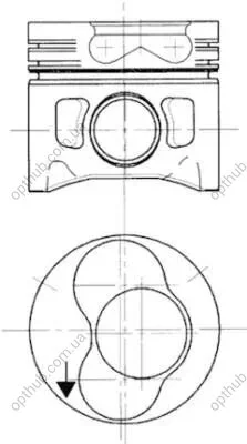 Поршень KOLBENSCHMIDT 99743700 (фото 1)