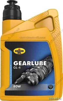 Масло трансмиссионное GEARLUBE GL-4 80W 1л ТРАНСМИС GEARLUBE GL4 80W 1L KROON OIL 01209 (фото 1)